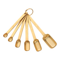 Measuring Spoons - Heavy Duty Narrow Gold Plated Set of 6