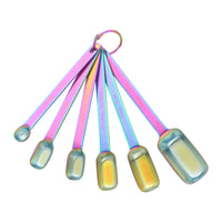 Measuring Spoons - Heavy Duty Narrow Iridescent Set of 6