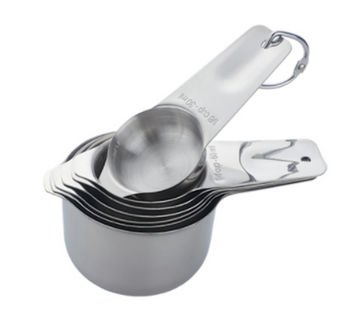 Measuring Cups - Heavy Duty Stainless Steel Silver Set of 7