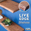 36” Sunset Cedar Live Edge Wood Shelf with L-Shaped Pipe Brackets (2-Pack)