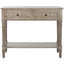 Console Accent Table Traditional Style Sofa Table in Distressed Cream