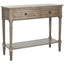 Console Accent Table Traditional Style Sofa Table in Distressed Cream