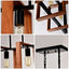 Hanging Lights for Hall with Rustic Wood, 4-Light Fixture & Black Metal Design