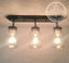 Mason Jar LIGHT FIXTURE Rectangular Chain Trio