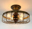 Rustic Industrial Cage Ceiling Light Fixture