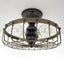 Rustic Industrial Cage Ceiling Light Fixture